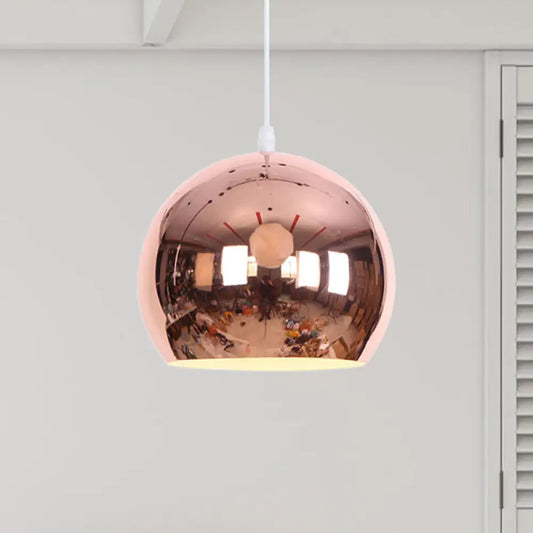 Metallic Orb Pendant Light - Industrial Style Hanging Light for Living Room