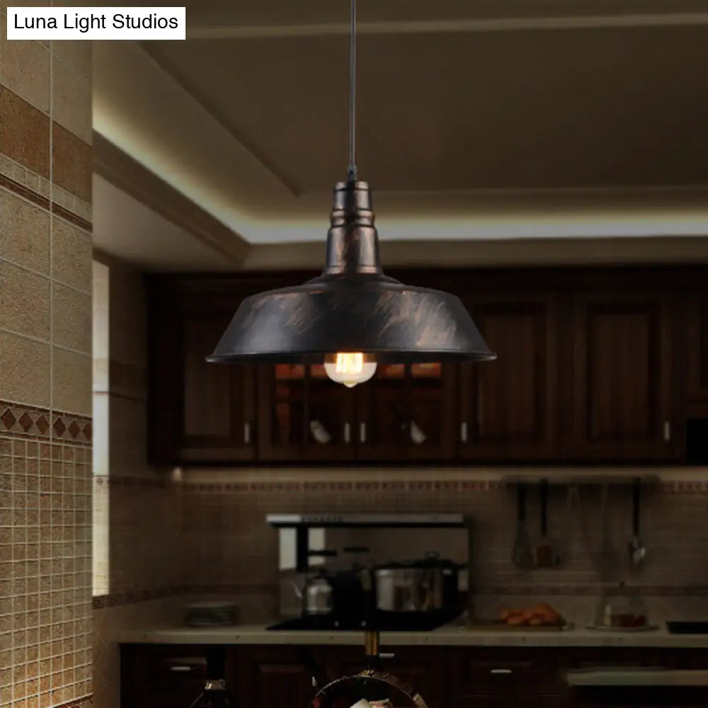 Metallic Pendant Light Barn Shade - Industrial Down Lighting for Kitchen