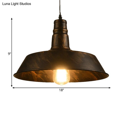 Metallic Pendant Light Barn Shade - Industrial Down Lighting for Kitchen