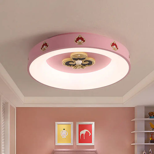DecorBites™ DecorBites™ Metallic Pink LED Flushmount Ceiling Light for Girls' Bedroom