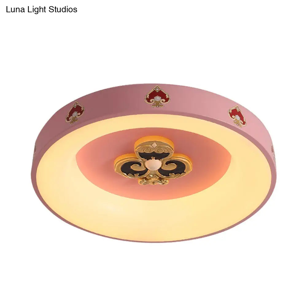 DecorBites™ DecorBites™ Metallic Pink LED Flushmount Ceiling Light for Girls' Bedroom