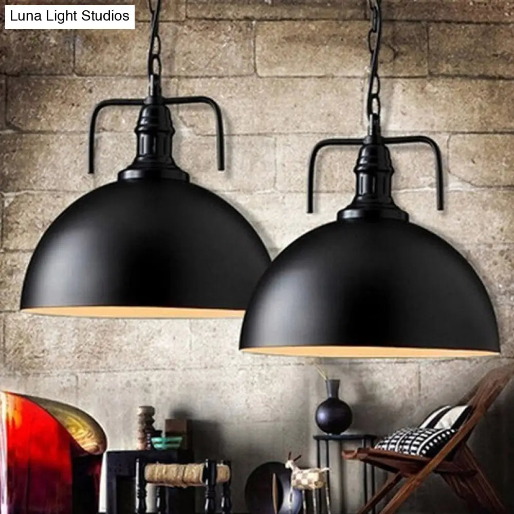 Metallic Suspension Lamp with Swivel Joint - Warehouse Dome Hanging Light Kit