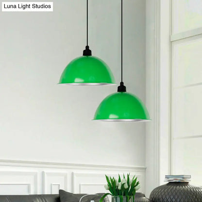 Metallic Suspension Pendant Light: Bowl-Shaped Design for Dining Room