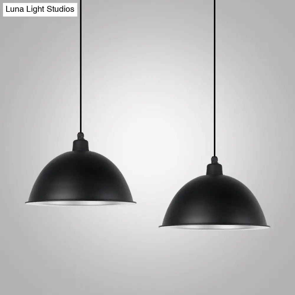 Metallic Suspension Pendant Light: Bowl-Shaped Design for Dining Room