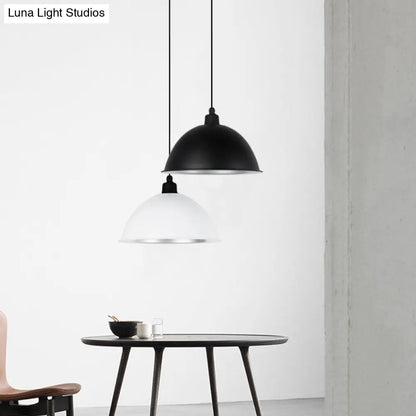 Metallic Suspension Pendant Light: Bowl-Shaped Design for Dining Room