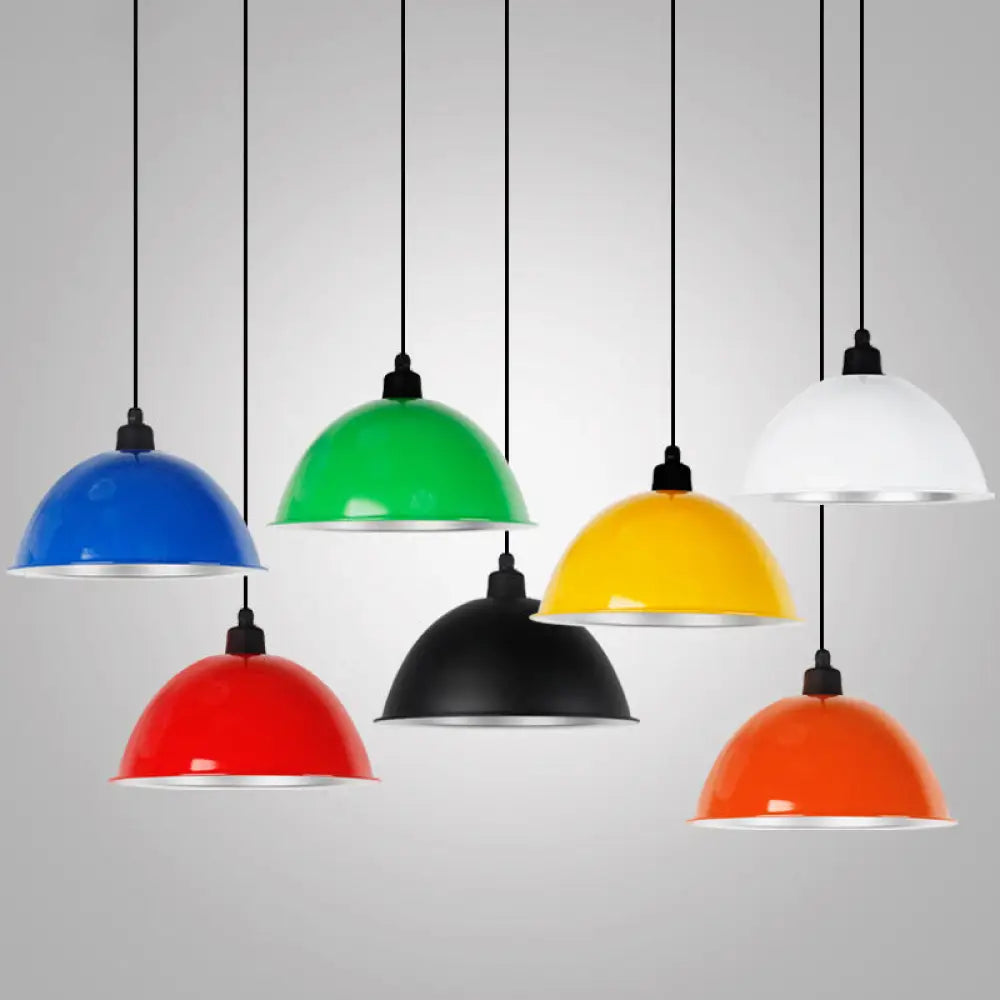 Metallic Suspension Pendant Light: Bowl-Shaped Design for Dining Room