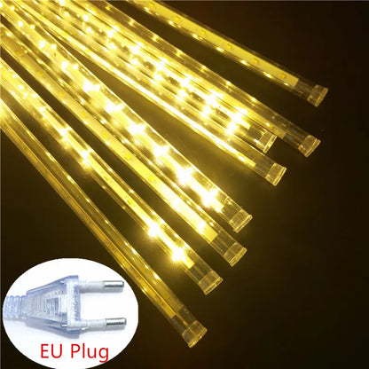 Meteor Shower LED String Lights for Outdoor Decor - EU Plug - Warm white / 50cm -8 tubes