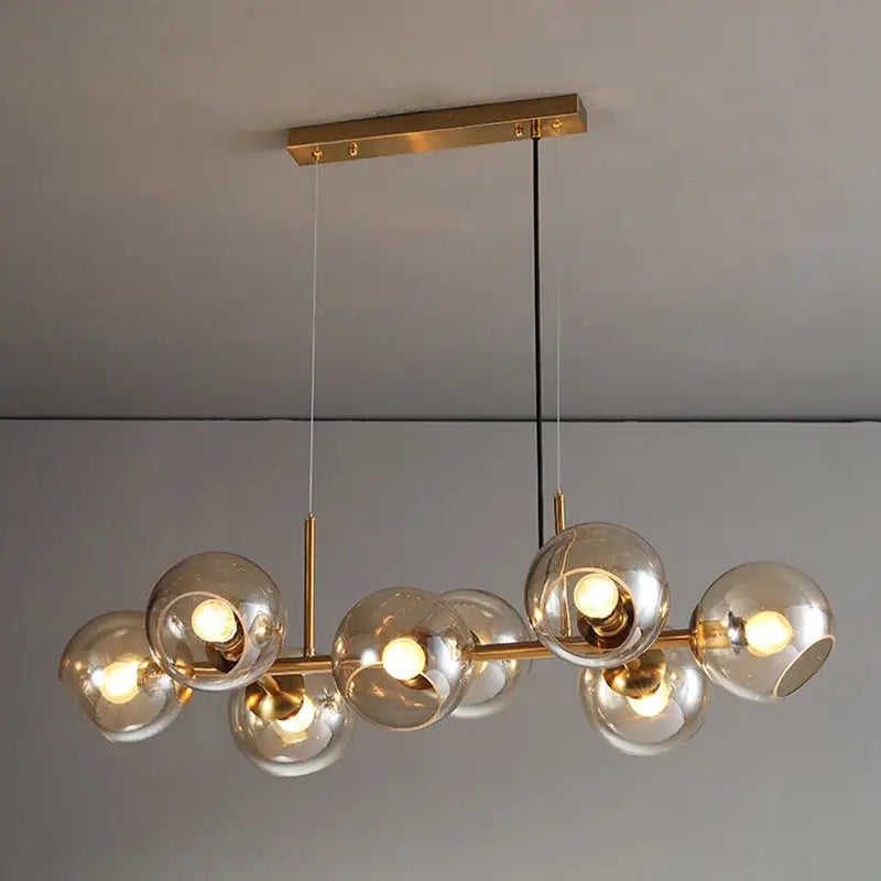 Modern gold metal pendant light with clear glass spheres mid-century chandelier for dining room led 110v-120v 220v-240v