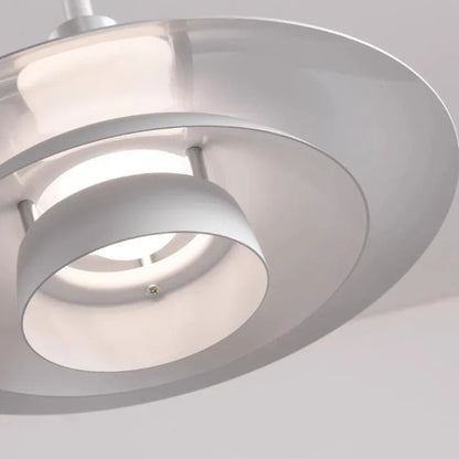 Mid-Century Gradient UFO Pendant Light In White & Red - Decorbites