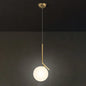 Mid-Century Opal Frosted Glass Globe Pendant Light with Hanging Lamp – 1 Light