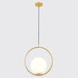 Mid-Century Opal Frosted Glass Globe Pendant Light with Hanging Lamp – 1 Light