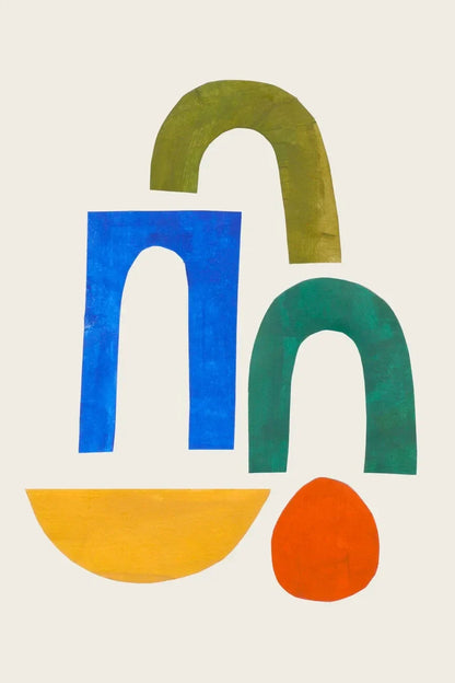 Mid Century Watercolor Brush Strokes Canvas Print - black / 40x60cm No Frame - Posters