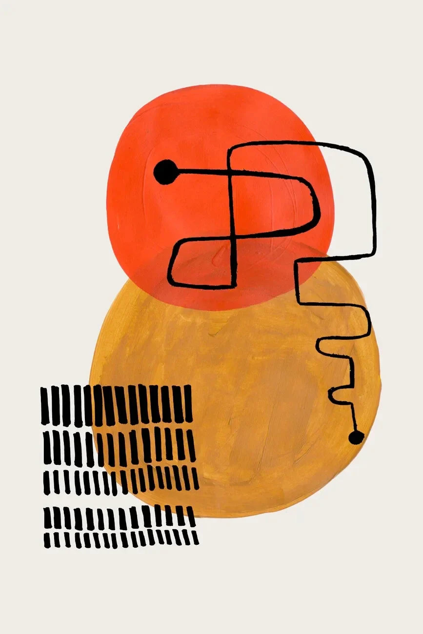 Mid Century Watercolor Brush Strokes Canvas Print - light yellow / 40x60cm No Frame - Posters