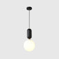 Milky Glass Ball Pendant Lamp - Simplicity 1-Bulb Fixture for Living Room Lighting