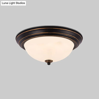 DecorBites™ DecorBites™ Milky Glass LED Flush Mount Ceiling Light Black for Study, 13"/15" W