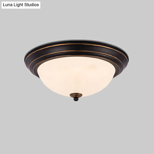 DecorBites™ DecorBites™ Milky Glass LED Flush Mount Ceiling Light Black for Study, 13"/15" W