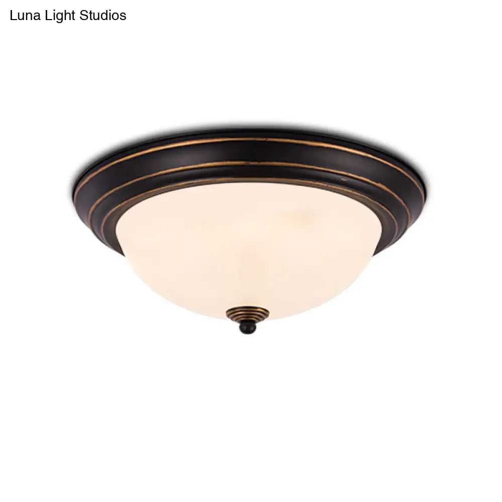 DecorBites™ DecorBites™ Milky Glass LED Flush Mount Ceiling Light Black for Study, 13"/15" W