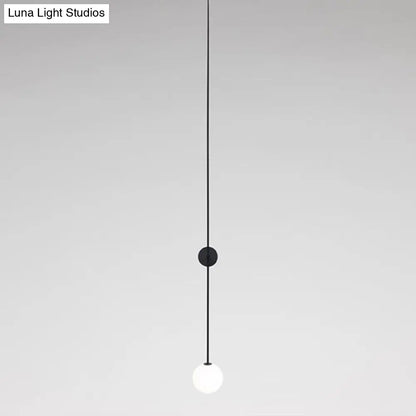 DecorBites™ DecorBites™ Milky Glass Orb Wall Light Fixture - Simple 1-Light Sconce with Pencil Arm - Corridor Wall Lamp