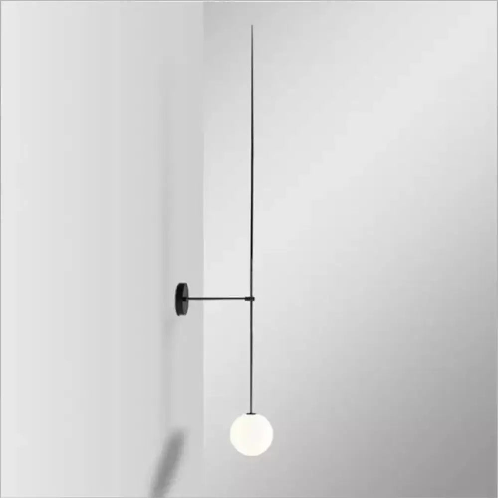 DecorBites™ DecorBites™ Milky Glass Orb Wall Light Fixture - Simple 1-Light Sconce with Pencil Arm - Corridor Wall Lamp