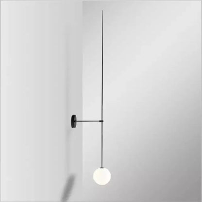 DecorBites™ DecorBites™ Milky Glass Orb Wall Light Fixture - Simple 1-Light Sconce with Pencil Arm - Corridor Wall Lamp