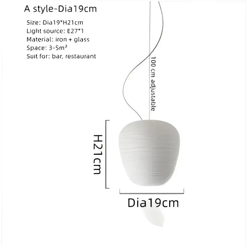 Milky white glass whorls cocoon pendant light with sleek iron frame and glass diffuser for dining room lighting