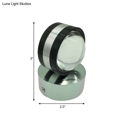 DecorBites™ DecorBites™ Mini Crystal LED Wall Lamp: Minimalist Chrome Sconce for Bedroom, Blue/Purple/Red Light