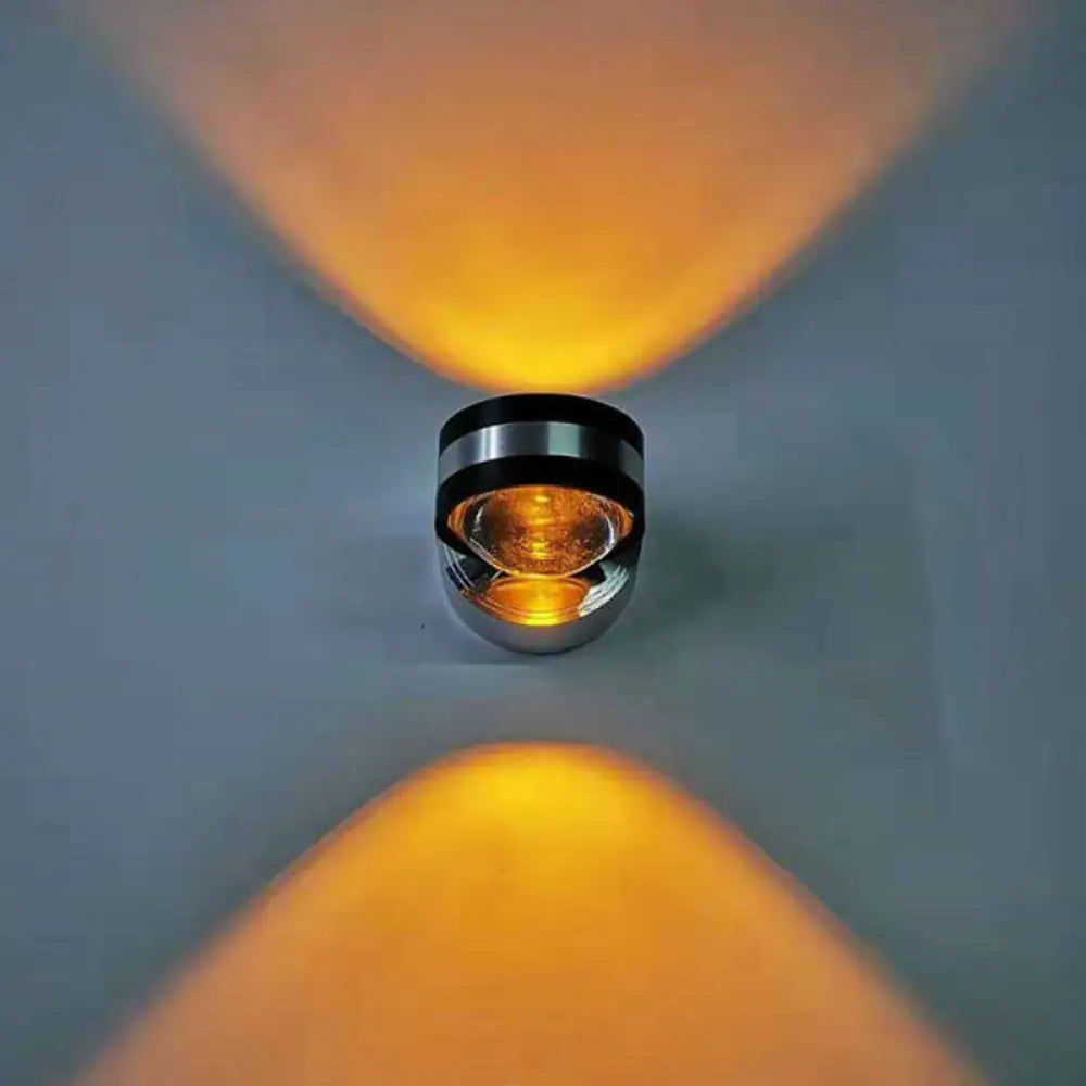 DecorBites™ DecorBites™ Mini Crystal LED Wall Lamp: Minimalist Chrome Sconce for Bedroom, Blue/Purple/Red Light