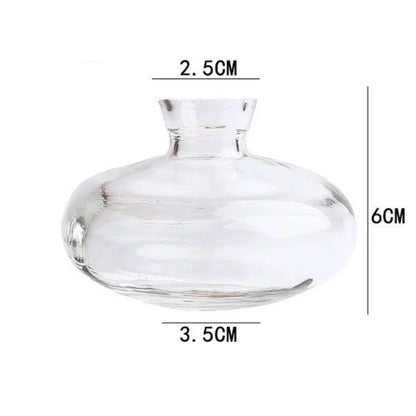 Mini Glass Flower Vase for Home Decor - transparent-A - Vase