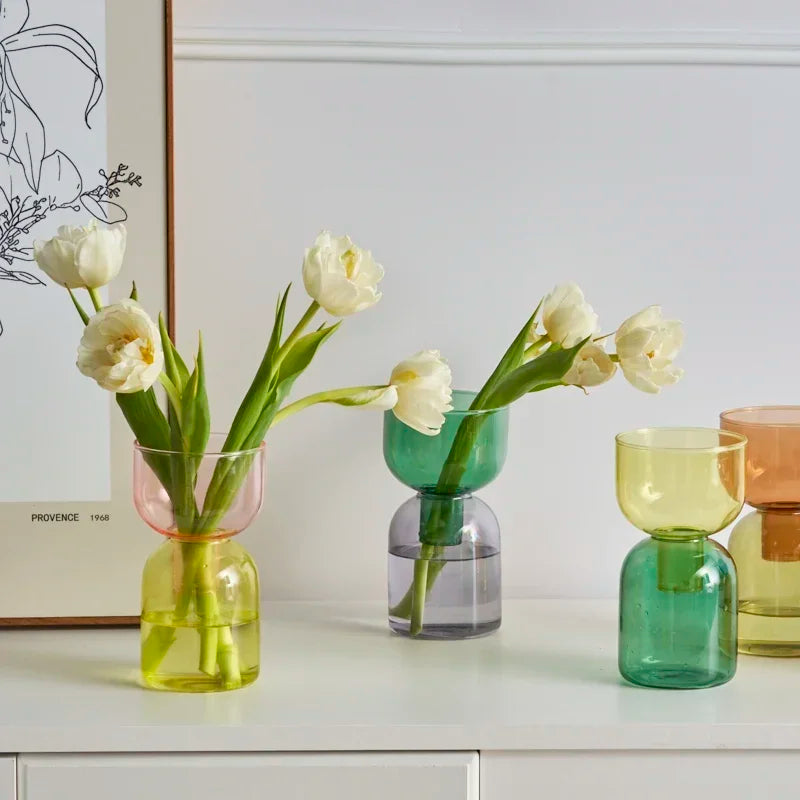 Mini Glass Vase Set for Plants and Candles - Vase