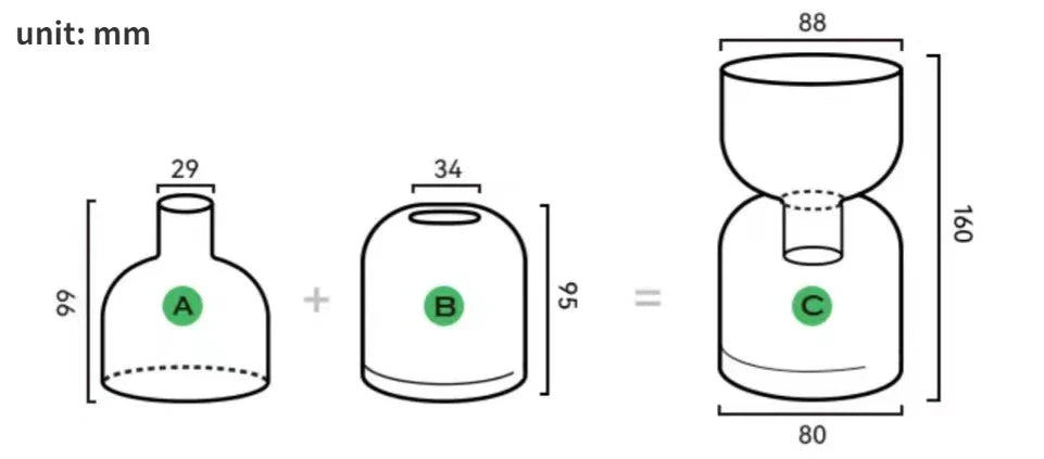 Mini Glass Vase Set for Plants and Candles
