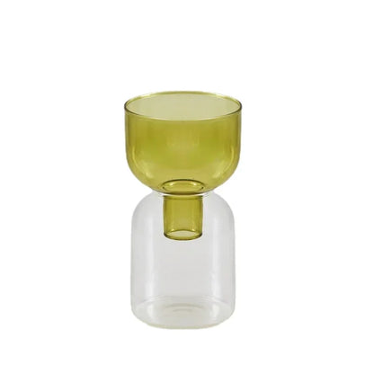 Mini Glass Vase Set for Plants and Candles - OliveClear Set - Vase