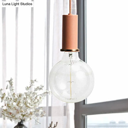 Mini Hanging Macaron Loft Metal Pendant Light - Single Light in Black/Blue/Pink/White - Perfect for Cafes