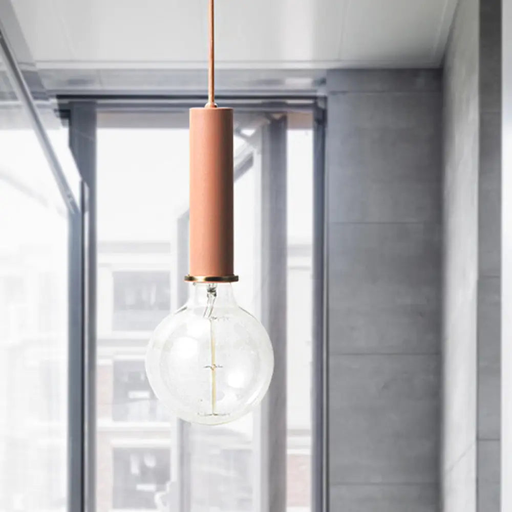 Mini Hanging Macaron Loft Metal Pendant Light - Single Light in Black/Blue/Pink/White - Perfect for Cafes