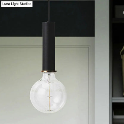 Mini Hanging Macaron Loft Metal Pendant Light - Single Light in Black/Blue/Pink/White - Perfect for Cafes