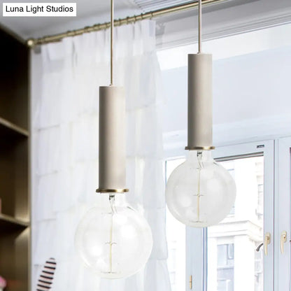 Mini Hanging Macaron Loft Metal Pendant Light - Single Light in Black/Blue/Pink/White - Perfect for Cafes