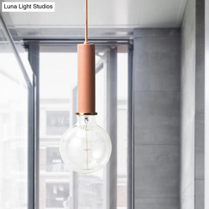 Mini Hanging Macaron Loft Metal Pendant Light - Single Light in Black/Blue/Pink/White - Perfect for Cafes