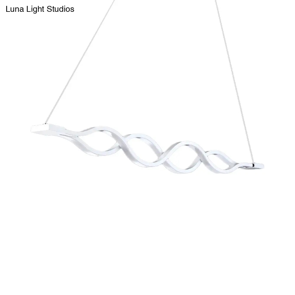 وحدة إضاءة جزيرة LED أكريليكية بسيطة من DecorBites™ مزودة بـ 2/4 ضوء - تصميم موجات بيضاء بإضاءة دافئة/بيضاء