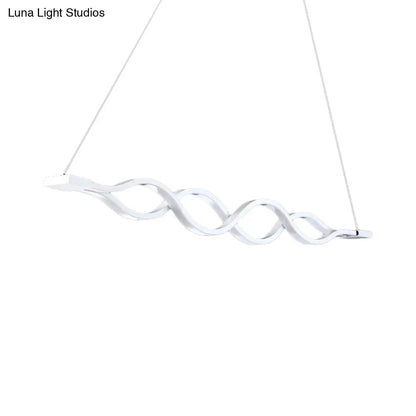 وحدة إضاءة جزيرة LED أكريليكية بسيطة من DecorBites™ مزودة بـ 2/4 ضوء - تصميم موجات بيضاء بإضاءة دافئة/بيضاء