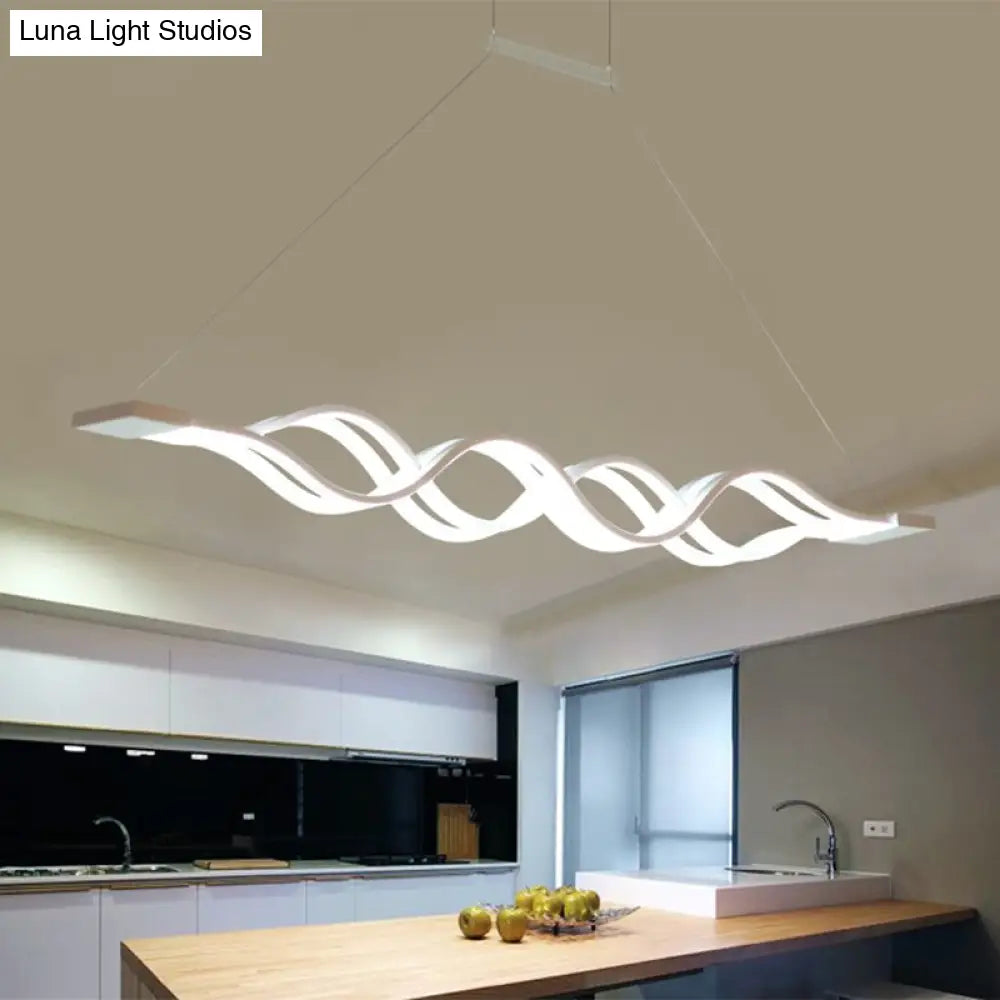 وحدة إضاءة جزيرة LED أكريليكية بسيطة من DecorBites™ مزودة بـ 2/4 ضوء - تصميم موجات بيضاء بإضاءة دافئة/بيضاء