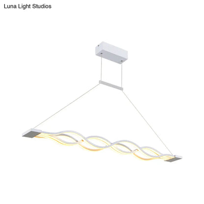 وحدة إضاءة جزيرة LED أكريليكية بسيطة من DecorBites™ مزودة بـ 2/4 ضوء - تصميم موجات بيضاء بإضاءة دافئة/بيضاء