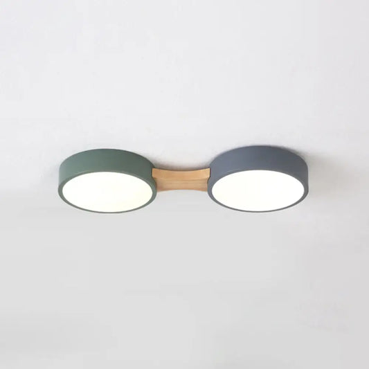 DecorBites™ DecorBites™ Minimal Acrylic LED Flush Mount Ceiling Light with Wood Arm