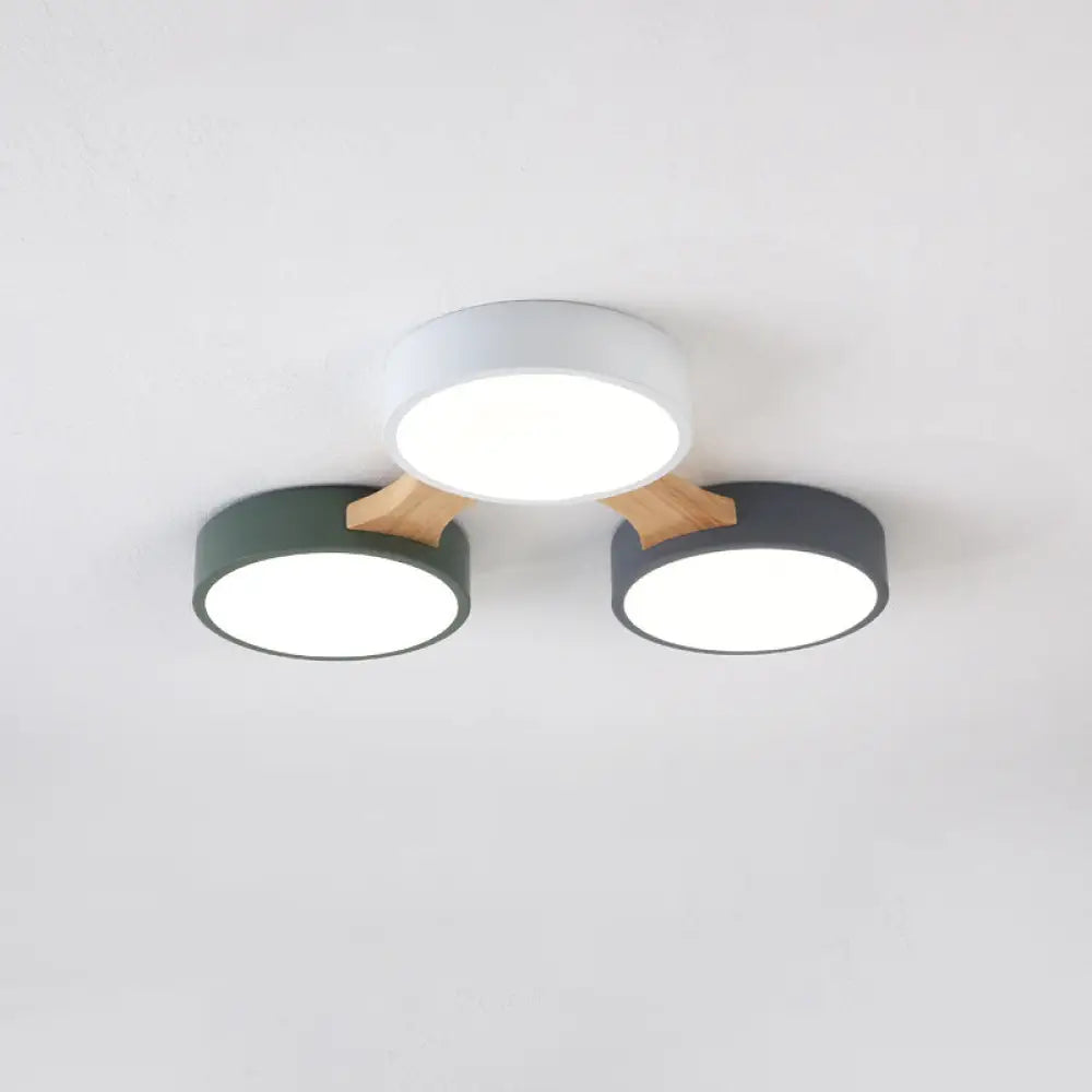 DecorBites™ DecorBites™ Minimal Acrylic LED Flush Mount Ceiling Light with Wood Arm