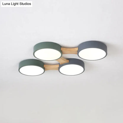 DecorBites™ DecorBites™ Minimal Acrylic LED Flush Mount Ceiling Light with Wood Arm