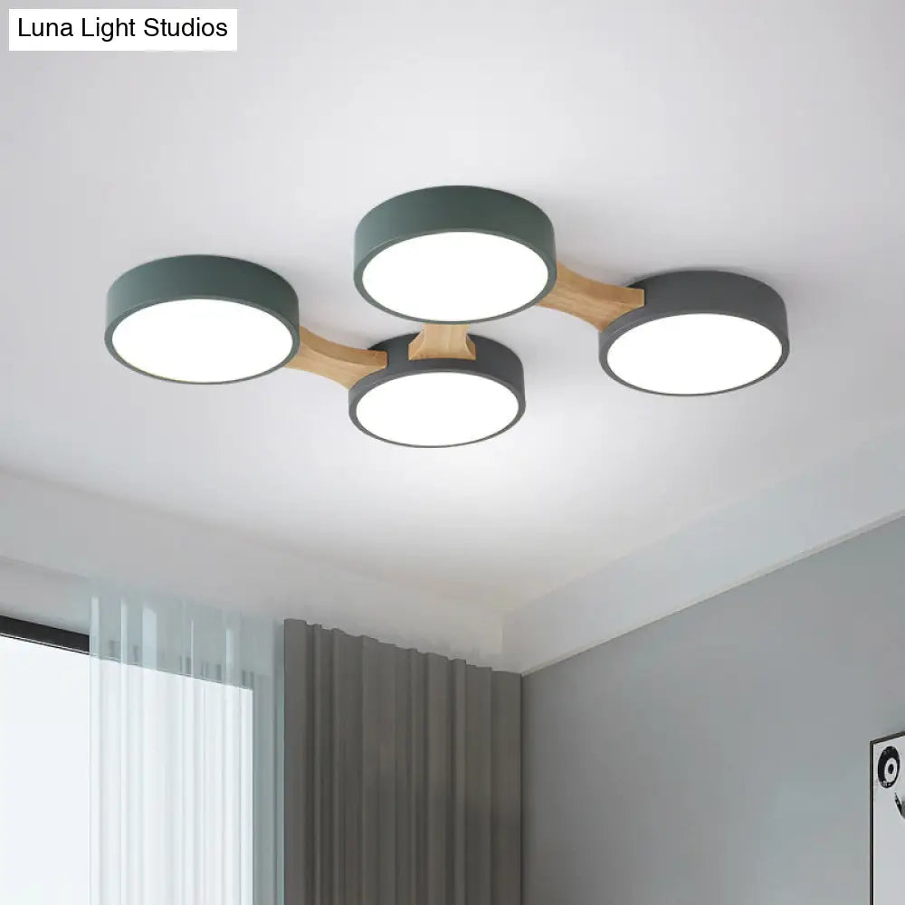 DecorBites™ DecorBites™ Minimal Acrylic LED Flush Mount Ceiling Light with Wood Arm