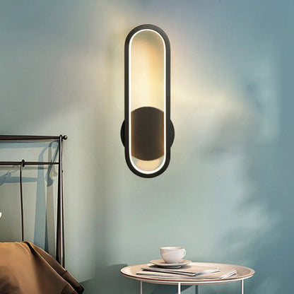 DecorBites™ DecorBites™ Minimal Acrylic LED Wall Sconce - Black/White - Living Room Lighting - White/Warm Light