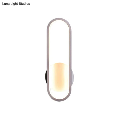 DecorBites™ DecorBites™ Minimal Acrylic LED Wall Sconce - Black/White - Living Room Lighting - White/Warm Light