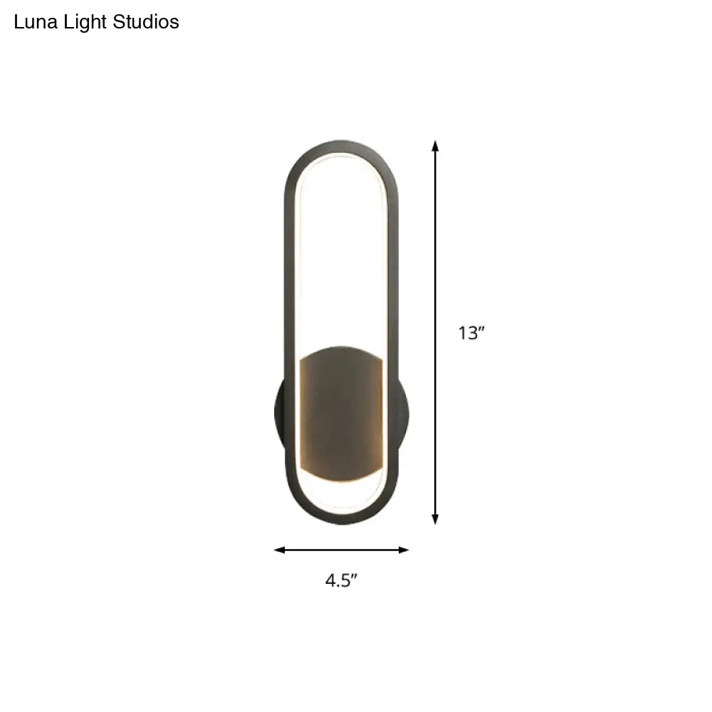 DecorBites™ DecorBites™ Minimal Acrylic LED Wall Sconce - Black/White - Living Room Lighting - White/Warm Light