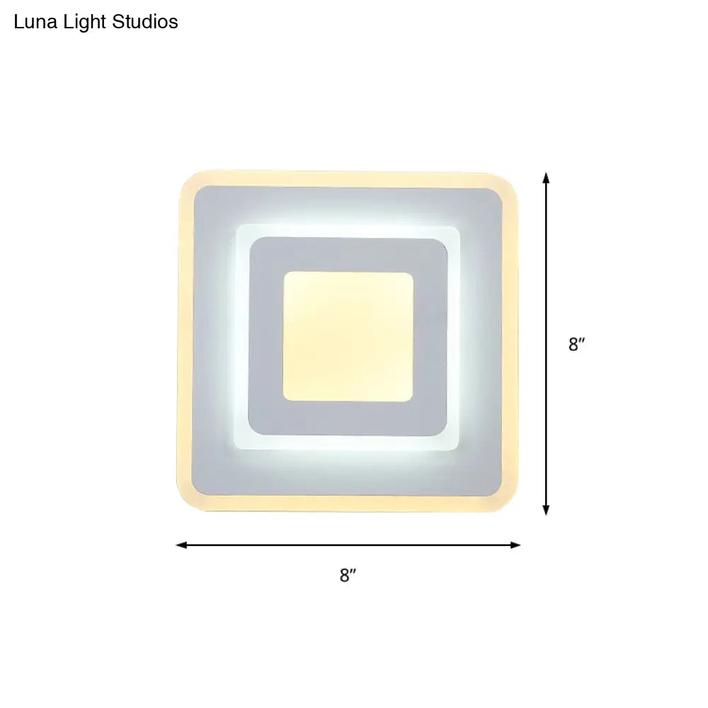 DecorBites™ DecorBites™ Minimal Acrylic LED Wall Sconce Light - Round/Square, Energy-Saving, White/Warm Lighting