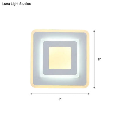 DecorBites™ DecorBites™ Minimal Acrylic LED Wall Sconce Light - Round/Square, Energy-Saving, White/Warm Lighting