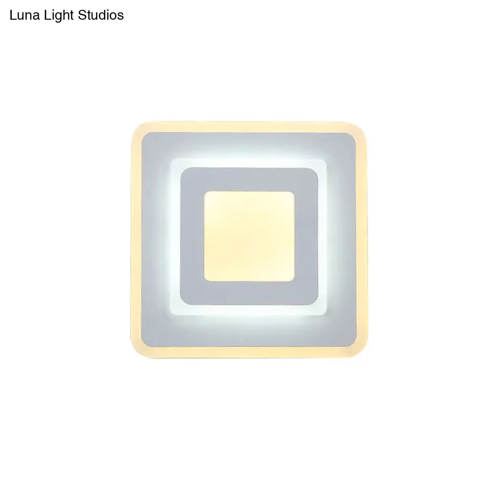 DecorBites™ DecorBites™ Minimal Acrylic LED Wall Sconce Light - Round/Square, Energy-Saving, White/Warm Lighting